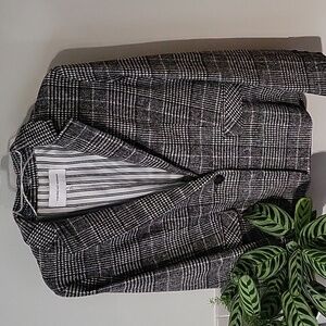 cupcakes & cashmere Black and White Plaid Blazer